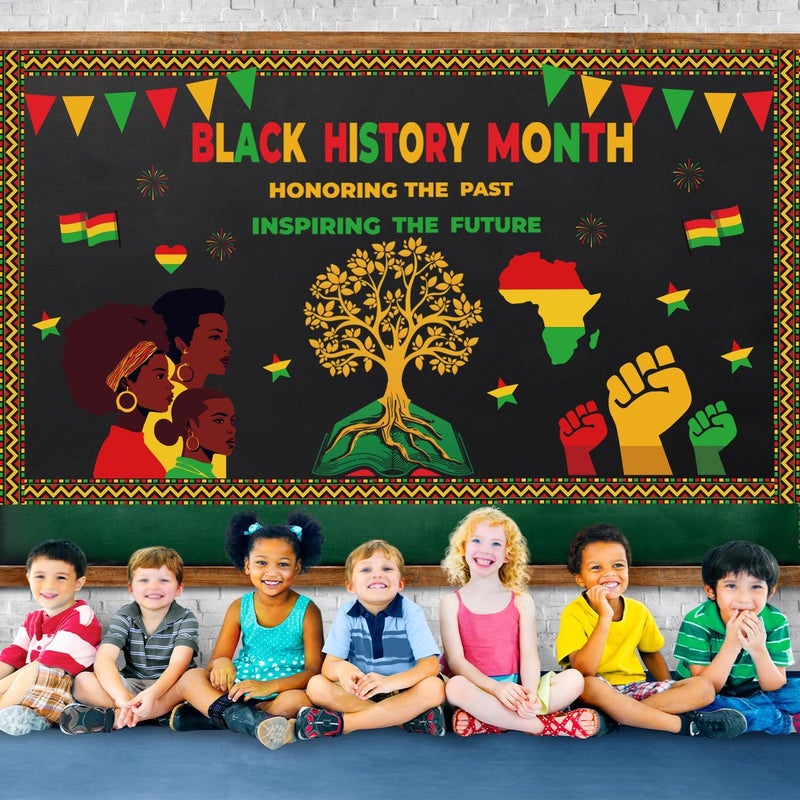 Joffetii Black History Month Bulletin Board Decorations Set, Black History Month Inspirational Borders Cutouts for Classroom Home Chalkboard Wall Door Decor African American National Holiday Party Supplies - Image 4